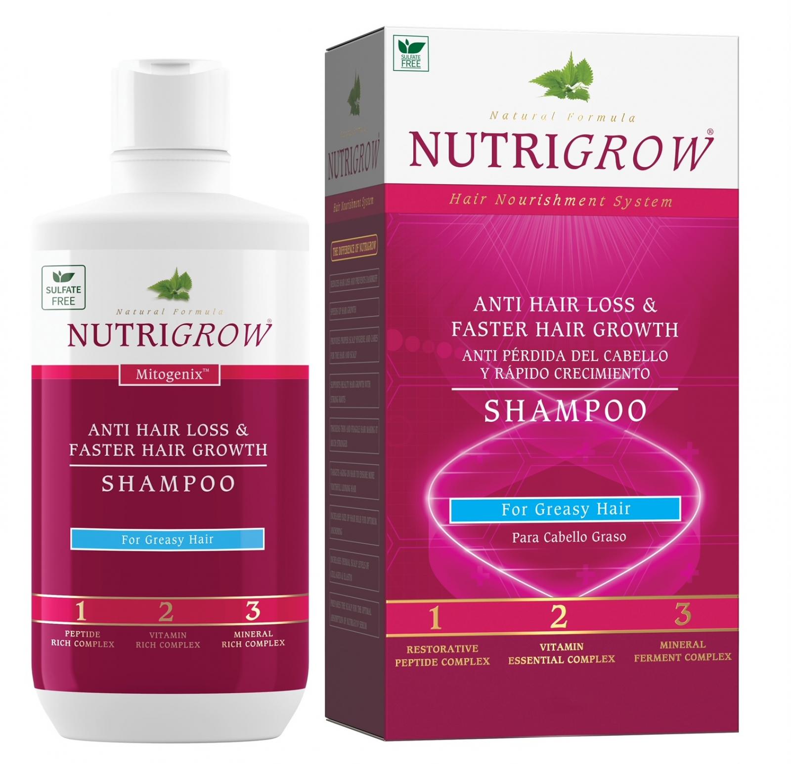 NUTRIGROW šampón na rast vlasov mastné vlasy